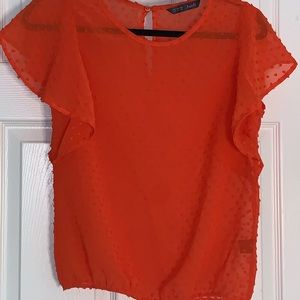 Orange Silk Top